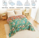 MSGKV Boho Throw Blanket for Couch Bed Chair 100% Cotton Muslin Breathable Floral Blanket 50"x60" Sofa Blankets for All Seasons Lightweight Farmhouse Blankets Boho Home Decor by CozyNest Decor