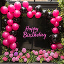 RUBFAC 129pcs Hot Pink Balloons, Latex Magenta Pink Balloon Arch Kit Garland Different Sizes 18 12 10 5 Inch for Birthday Baby Shower Wedding Princess Theme Party Decoration by TinyTreasures Baby Boutique