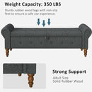 Storage Ottoman Bench for Bedroom, Linen 52" End of Bed Bench with Rolled Arms Upholstered Ottoman Bench Fit for Bedroom, Living Room, Entryway, Dark Gray by CozyNest Decor
