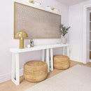 Plank+Beam Solid Wood Console Table, 46.25 Inch, Sofa Table, Narrow Entryway Table for Hallway, Behind The Couch, Living Room, Foyer, Easy Assembly, White by CozyNest Decor