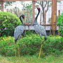 Crane Statue Garden Décor, Metal Heron Statue Yard Art for Outdoor Patio Lawn Backyard Pool Front Porch Deocr, Bird Garden Sculpture & Statues, Set of 2, Black and White by GreenHaven Gardens