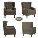 Lumibee High Back Accent Chair,Upholstered Wingback Armchair with Solid Wood Legs for Small Spaces,Comfy Single Sofa Chair for Living Room,Bedroom,Office-Taupe by CozyNest Decor