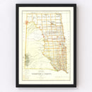 Vintage Map of South Dakota 1876