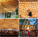 50FT LED G40 Globe String Lights White, Shatterproof Outdoor Patio String Lights 2200K with 50+2 Dimmable Edison Bulbs, Backyard Outdoor Hanging Lights, Bistro Waterproof for Balcony Party Wedding by CozyNest Decor