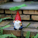 Garden Gnome Statue Decoration with Leaf Umbrella, 7.5” Figurine Ornament for Indoor Outdoor Home Patio Yard Lawn, for Gnome Lovers & Garden Enthusiasts，Mom，Women by CozyNest Decor