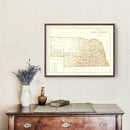 Vintage Map of Nebraska 1876