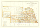 Vintage Map of Nebraska 1876