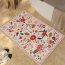 2x3 Washable Rug for Entryway, Floral Soft Small Area Rug, Non Slip Doormat Indoor Entrance Carpet, Flower Low Pile Front Door Throw Rug for Bedroom, Kitchen, Laundry, Bathroom, Pink/Beige by TinyTreasures Baby Boutique