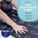 NewMe Fitness Yoga Mat for Women and Men - Large, 5mm Thick, 68 Inch Long, Non Slip Exercise Mats w/ 70 Printed Yoga Poses for Pilates, Workout and Stretching - Home and Gym Essentials by TinyTreasures Baby Boutique