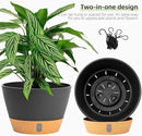 QCQHDU 2 Pack Hanging Planters for Indoor Outdoor Plants, 8 Inch Hanging Baskets Flower Pots with Reservoir Tray & Visible Water-Level by CozyNest Decor