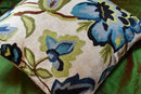 Modern Cream Decorative Floral Pillow Cover Needlepoint White Flower Hand Embroidered Pillowcase Flowery Outdoor Suzani Accent Cushion Boho Chair Modern Chair Pillowsham Wool Size 18x18 by CozyNest Decor
