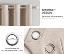 MIULEE 100% Blackout Linen Textured Curtains for Bedroom Solid Thermal Insulated Natural Beige Grommet Room Darkening Curtains & Drapes Luxury Decor for Living Room Nursery 52 x 84 Inch (2 Panels) by TinyTreasures Baby Boutique