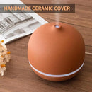 Wanlola Stone Diffusers for Essential Oils Large Room,500ml Handmade Ceramic Diffuser with 4 Timer & 10 Ambient Light Settings for Home Office (Terracotta) by CozyNest Decor
