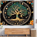 Delur Tree of Life Tapestry Moon Phase Nature Flower Plant Tapestry Wall Hanging Boho Mandala Spiritual Sun Aesthetic Psychedelic Headboard for Bedroom Living Room Home Decor (70.8" x 92.5") by CozyNest Decor