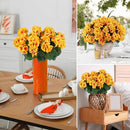 Hananona 12 Pcs Artificial Geranium Flowers for Outdoors Geranium Silk Yellow Flowers Outdoor UV Resistant Garden Plants Faux Fall Flower for Home Kitchen Table Centerpieces Decor (12, Yellow) by CozyNest Decor