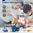 hahaland 5 Year Old Boy Birthday Gift - STEM Toys for Ages 5-7, Toy for 5 6 Year Old Boy, 5 in 1 Building Take Apart Trucks Transform to Robot, Boys Toys Stocking Stuffers for Kids Christmas Ages 5-8 by TinyTreasures Baby Boutique