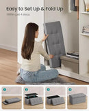 SONGMICS MAZIE Collection - 30 Inches Folding Storage Ottoman Bench, Ottoman Foot Rest, End of Bed Bench, Storage Chest, Load 660 lb, for Living Room, Bedroom, Entryway, Light Gray ULSF47G by CozyNest Decor