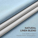 Joydeco Pinch Pleated Linen Curtains for Living Room, 100% Blackout Curtains 84 inches Long 2 Panel Thermal Insulated Pinch Pleat Drapes(Chambray Blue,40'' Wx84'' L) by CozyNest Decor