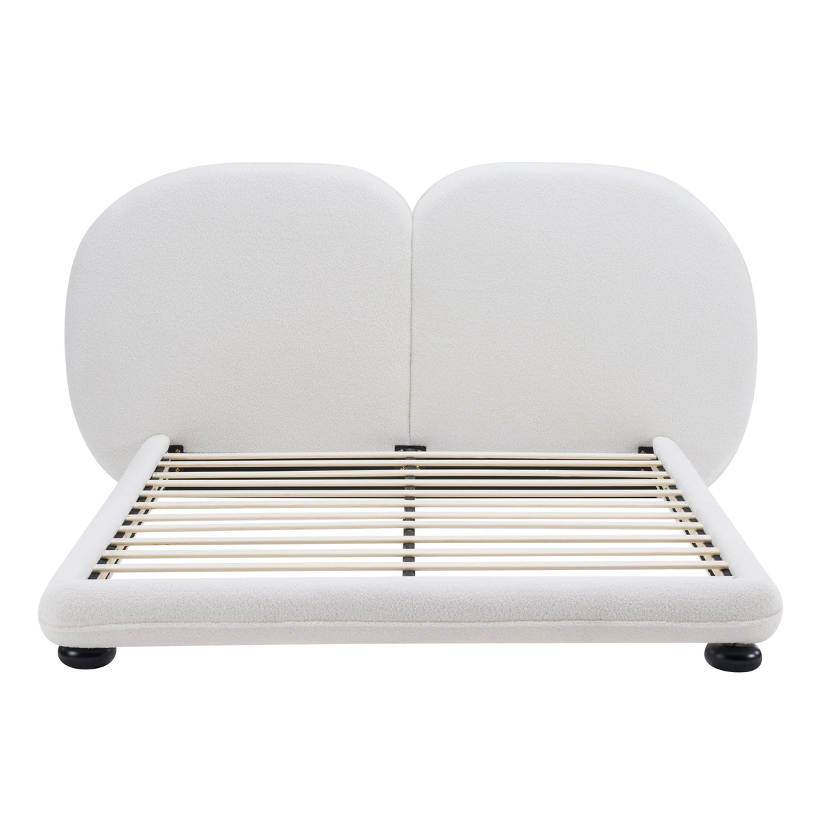 Extra Thick Upholstered Platform Bed Frame with Luxury Split Headboard, photo 5 of 10