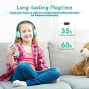 Active Noise Cancelling Kids Headphones, 60H Playtime, Wireless Bluetooth Over-Ear Headset, Built-in Microphone for Home/School/Travel/Party - Includes Portable Case by TinyTreasures Baby Boutique