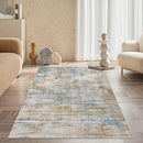 Area Rug for Living Room: 3x5 Washable Neutral Abstract Modern Soft Rugs Non Slip Indoor Floor Stain Resistant Carpet for Bedroom Dining Room Office Nursery - Blue Brown by TinyTreasures Baby Boutique