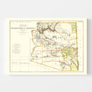 Vintage Map of Arizona 1876