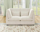 Oversized Modular Sofa, Extra Deep Cloud Chenille Sectional Couch with Ottoman Chaise, Fluffy Chenille 2 Seater Sofa Bed for Living Room, Villa (Loveseat Sofa, Chenille White) by CozyNest Decor