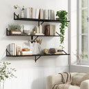12 Inch Deep Floating Shelves, Black Floating Shelves 48W x 12D, Deep Wall Shelves Bracket Set of 2, Large Display Hanging Floating Shelf for Bathroom, Living Room, Wide Storage Wooden Wall Shelf by CozyNest Decor