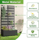 Casaphoria Metal Raised Garden Bed with Trellis and Wheels, 72"x35"x16" Planter Box for Climbing Plants, Vegetables & Vines, Features Drainage Holes and Privacy Screen (Black-Harold) by GreenHaven Gardens
