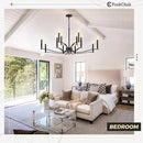 Black Living Room Chandelier 12 Light Hight Ceiling Foyer Candle Chandelier Large Dining Room Light Fixture Over Table 44in Metal Modern Chandeliers Hanging Light for Entry Master Bedroom by CozyNest Decor