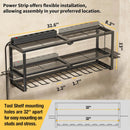 YYR Heavy Duty Power Tool Organizer with Charging Station, Cordless Drill Hanger Storage Rack, Battery Tools Holder Wall Mount Shelf for Garage - 32 Inch Equipped with Surge Protection Power Strip by GreenHaven Gardens