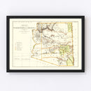 Vintage Map of Arizona 1876