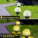 Solar Garden Lights, 2 Pack 80 LED Cracked Glass Solar Globe Lights Outdoor Decoration, Upgraded Waterproof Warm White Ball Lights for Yard Pathway Patio Lawn Christmas Outside Decor, 5.9" by GreenHaven Gardens