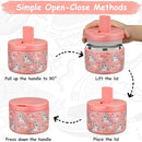 12oz Insulated Vacuum Food Jar with Buckle Lid Wide Mouth Soup Thermo for Hot Food Kids Leakproof Stainless Steel Lunch Container (Pink-Horse) by TinyTreasures Baby Boutique