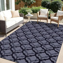 OLANLY Reversible Outdoor Rug 5x8 ft Clearance, Waterproof Outdoor Plastic Straw Rug with Interlacing Pattern, RV Mat for Patio, Camping, Balcony, Deck, Backyard, Black & Grey by CozyNest Decor