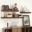 Deep Floating Shelves, 12 Inch Deep Rustic Floating Shelves for Wall Set of 2, 36W x 12D Large Wood Shelves for Living Room Bathroom Laundry Room Bedroom Kitchen Home Office - Rustic Brown by CozyNest Decor