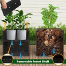 Galvanized Steel Metallic Heavy Planter for Outdoor Plants Metal Outdoor Planter Spliced Flower Box with Partitions for Outside,Indoor,Garden (Black, 24 * 12 * 24) by CozyNest Decor