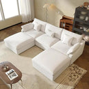JACH U Shaped Sectional Couches, Cloud Sectional Couch with Deep Seat, 119" Down Filled Modular Sofa with Chaise, Covers Removeable & Washable, Sofas Furniture for Living Room, White by CozyNest Decor