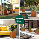 Corten Steel Planter Box Metal Outdoor Large Rectangular Rustic Durable Antique Detached for Commercial Residential Patio Deck and Backyard 17" x 17" x 18" by CozyNest Decor