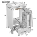 Bathroom Vanity With Ceramic Sink, Soft Close Drawers, Door Organizer, Divider Drawer, Adjustable Foot Pads by Unique Piece Furniture
