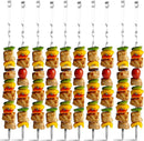 Antallcky 12 Pack Kabob Skewers BBQ Barbecue Skewers Stainless Steel Sticks Heavy Duty Large Wide Reusable with Nonslip Ring Handle Ideal for Shish Kebab Chicken Shrimp and Vegetables (22 inch) by GreenHaven Gardens