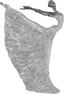 Deco 79 Polystone Dancer Decorative Sculpture Home Decor Statue, Accent Figurine 12" x 3" x 16", Gray by CozyNest Decor