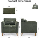 Modern Accent Chair with Wooden Legs Plush Fabric Armchair Cozy Reading Chair for Living Room, Bedroom, Study (Green Armchair) by CozyNest Decor