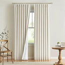 Vision Home Natural Pinch Pleated Full Blackout Curtains Linen Blended Room Darkening Window Curtains 95 inch for Living Room Bedroom Thermal Insulated Pinch Pleat Drapes with Hooks 2 Panel 40"Wx95"L by CozyNest Decor