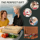 3 Packs Bamboo Cutting Board Set with Non Slip Feet Holder and Over Sink Nice Solid Thick Wood Juice Groove Chopping Board Extra Large Big Small Best Hardwood Kitchen Organic Vegetable Meat BBQ Kit by CozyNest Decor