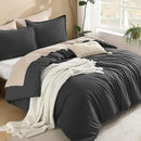 Litanika Dark Grey Oversized King Comforters Super King Plus Size, 3 Pieces Lightweight Solid Bedding Comforter Set, All Season Fluffy Bed Set (128x120In Comforter & 2 Pillowcases) by CozyNest Decor