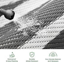 GENIMO Outdoor Rug Waterproof for Patio Decor, 5'x8' Reversible Plastic Straw Area Carpet, Camping Outside Mat for Outdoor, RV, Deck, Camper, Balcony,Picnic Grey & White by CozyNest Decor