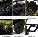Ride on Truck Car, 12V Electric Ride on Car with Remote Control, MP3, LED Lights, Suspension System, Double Doors, Safety Belt, Ride-on Toy for Kids Aged 3-8 Years by TinyTreasures Baby Boutique