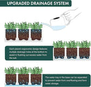 D'vine Dev Herb Garden Planter Set, Plastic Plant Pots with Drainage and Saucer, Indoor Succulent Cactus Vegetable Pot for Windowsill, Garden Balcony, White, Set of 1, 76-V-A-1 by GreenHaven Gardens