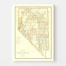 Vintage Map of Nevada 1876